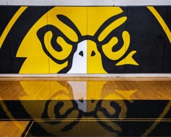 pfeiffer logo on gym wall