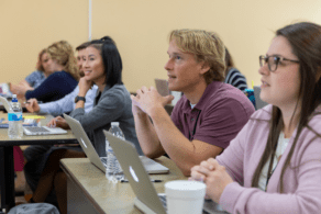 students paying attention in class