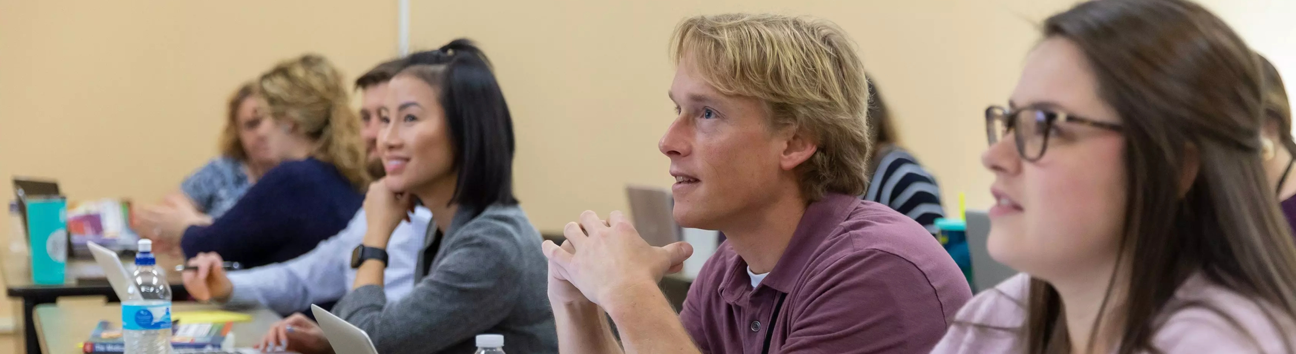 Students listening in class