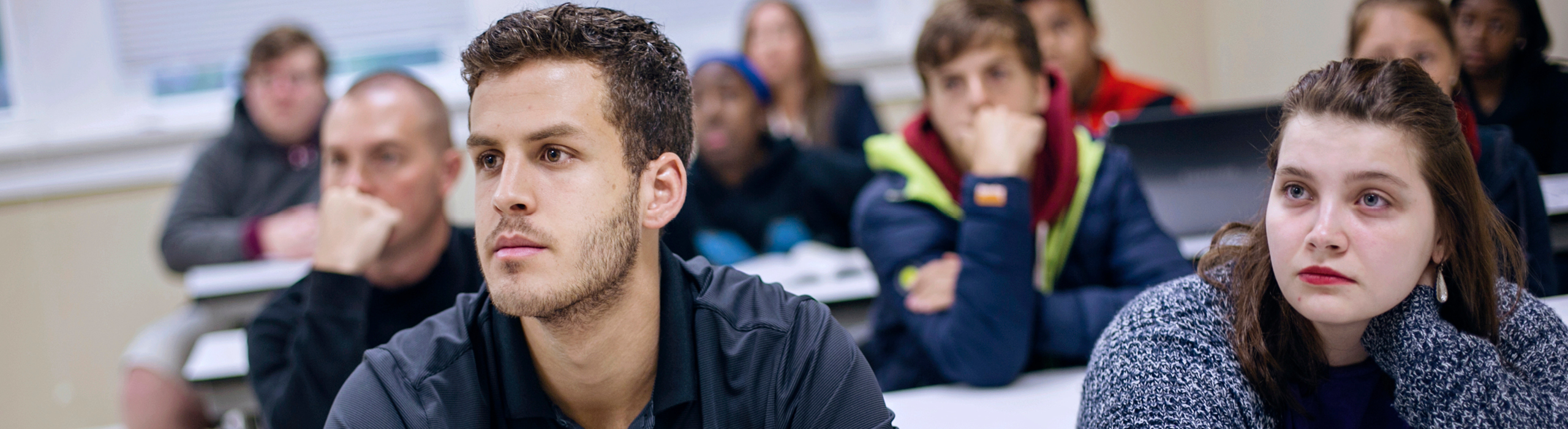 students listening in class
