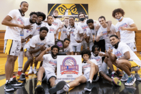 Pfeiffer University basketball team group shot