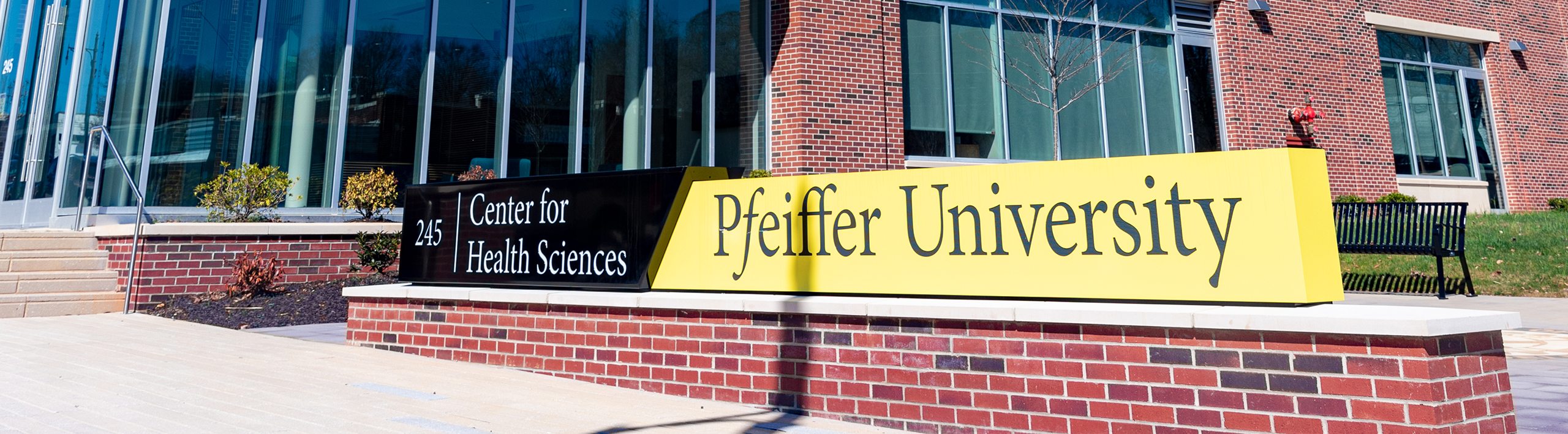 Exterior shot of Pfeiffer Center for Health Sciences building