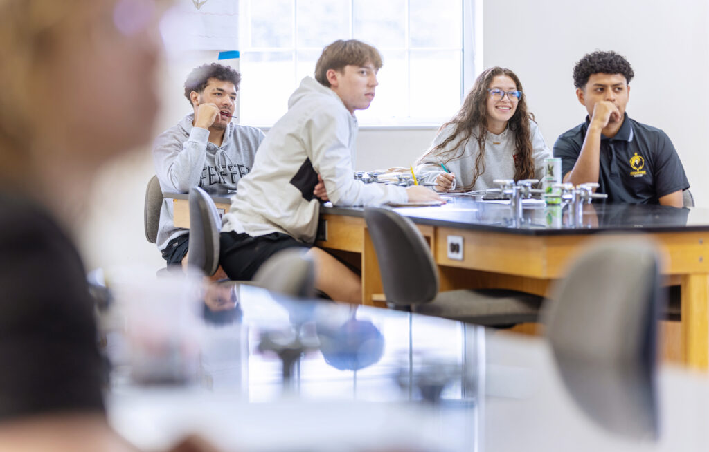 Students at lab table