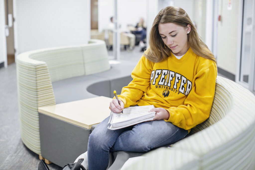 Young lady studying